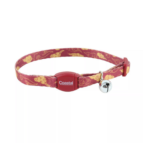 Coastal Pet Safe Cat Adjustable Breakaway Cat Collar with Magnetic Buckle, Scarlet Skies 3/8x8-12" - Poudre Pet and Feed Supply