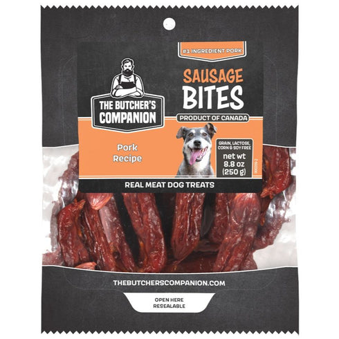The Butcher's Companion Pork Bites Sausage Dog Treats 6.2oz - Poudre Pet & Feed Supply