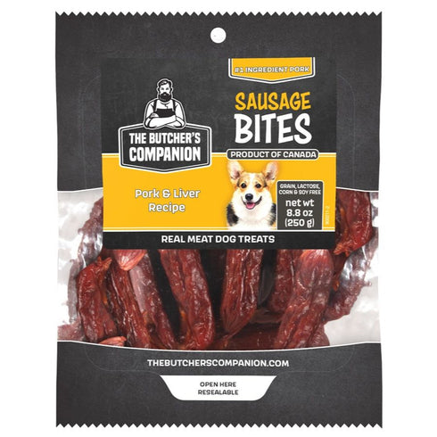 The Butcher's Companion Pork & Liver Recipe Sausage Dog Treats 6.2oz - Poudre Pet & Feed Supply