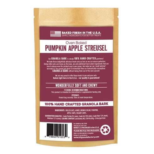 K9 Granola Factory BARK Pumpkin Apple Streusel Dog Treats 10oz - Poudre Pet & Feed Supply 2