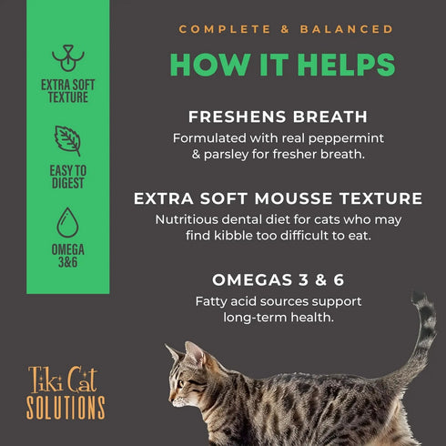 Tiki Cat Solutions Dental Mousse Chicken Recipe in Broth Wet Cat Food 2.4oz - Poudre Pet & Feed Supply 4