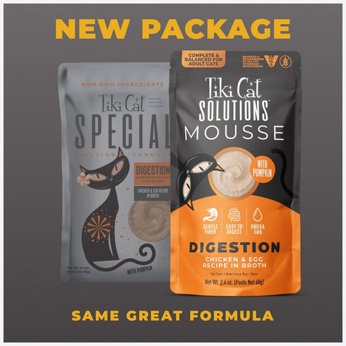 Tiki Cat Solutions Digestion Chicken & Egg Wet Cat Food 2.4oz - Poudre Pet & Feed Supply 3