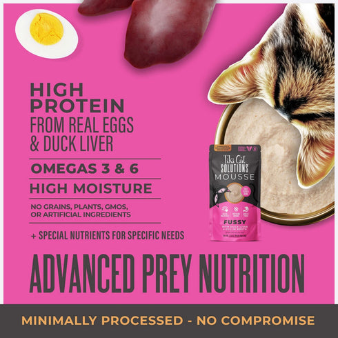 Tiki Cat Solutions Fussy Mousse Duck Liver & Egg Recipe in Broth Wet Cat Food 2.4oz - Poudre Pet & Feed Supply 4