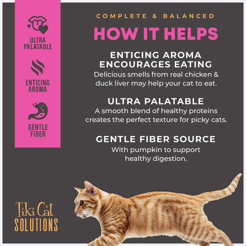 Tiki Cat Solutions Fussy Mousse Duck Liver & Egg Recipe in Broth Wet Cat Food 2.4oz - Poudre Pet & Feed Supply 5