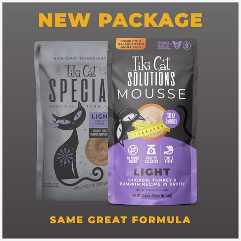 Tiki Cat Solutions Light Chicken Turkey Pumpkin Recipe In Broth Wet Cat Food 2.4oz - Poudre Pet & Feed Supply 2