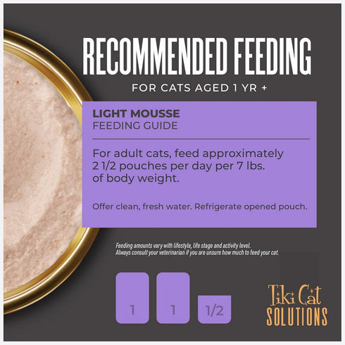 Tiki Cat Solutions Light Chicken Turkey Pumpkin Recipe In Broth Wet Cat Food 2.4oz - Poudre Pet & Feed Supply 7
