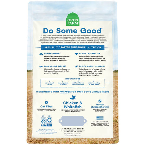 Open Farm Chicken & Whitefish Healthy Weight Dry Dog Food 22lb - Poudre Pet & Feed Supply 2