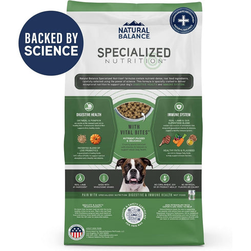 Natural Balance Digestive & Immune Health Lamb & Oatmeal Dry Dog Food 22lb - Poudre Pet & Feed Supply 2