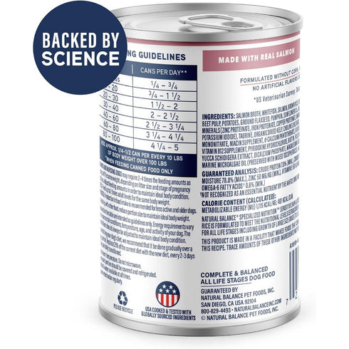 Natural Balance Sensitive Skin & Stomach Pate with Salmon & Brown Rice Wet Dog Food 12.7oz - Poudre Pet & Feed Supply 2