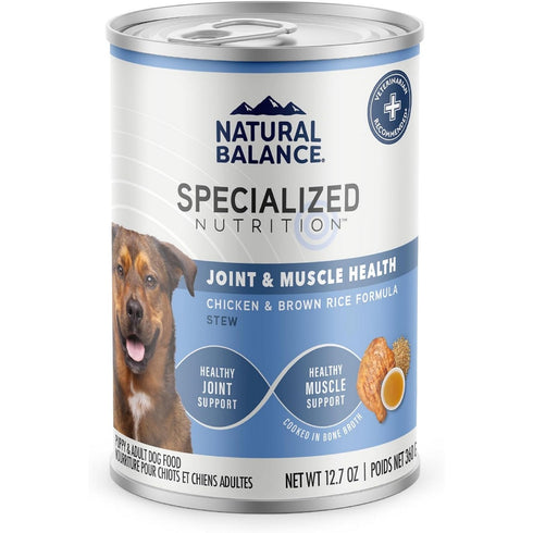 Natural Balance Joint & Muscle Health Stew with Chicken & Brown Rice Wet Dog Food 12.7oz - Poudre Pet & Feed Supply