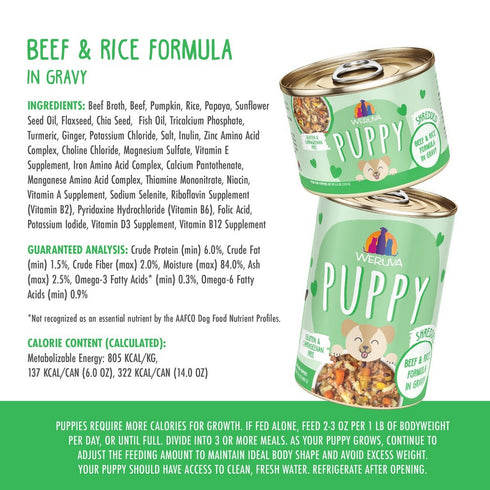 Weruva Puppy Beef & Rice Formula in Gravy Wet Dog Food 14oz - Poudre Pet & Feed Supply 3