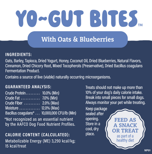 Natural Balance Treat Yo-Gut Bites Dog Treats - Blueberry & Oat - 4.5oz Pouch