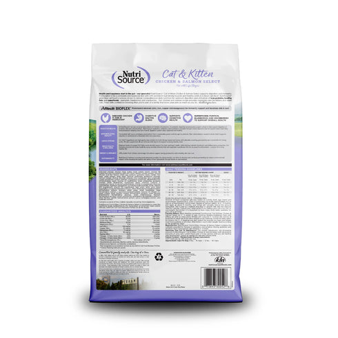 NutriSource Select Grain Free Cat & Kitten Dry Food - Chicken & Salmon - 12lb Bag