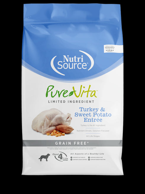 PureVita Grain Free Limited Ingredient Dry Dog Food - Turkey & Sweet Potato - 25lb Bag