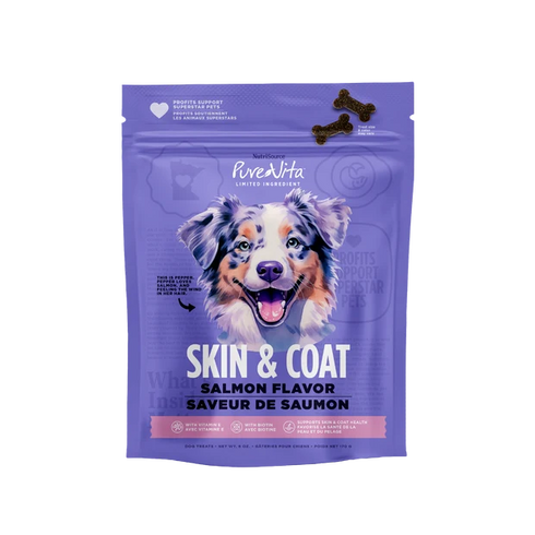 PureVita Skin & Coat Dog Treats - Salmon - 6oz Pouch