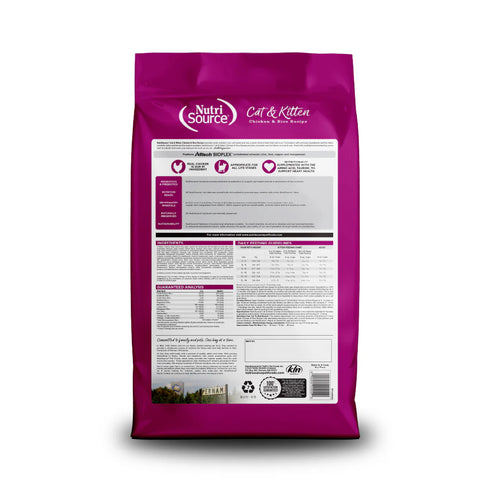 NutriSource Cat & Kitten Dry Food - Chicken & Rice - 4lb Bag