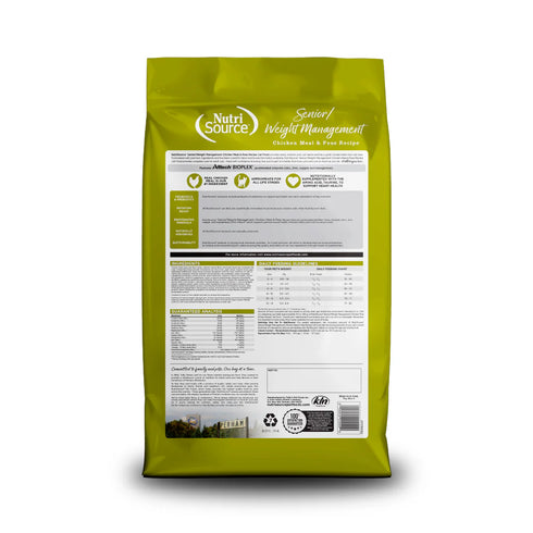NutriSource Weight Management Senior Dry Cat Food - Chicken & Pea - 4lb Bag