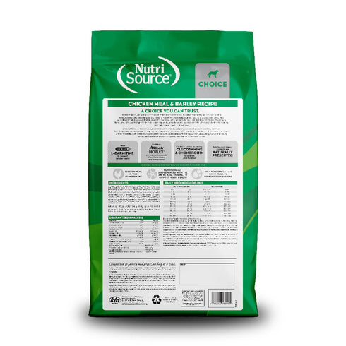 Nutrisource Choice Dry Dog Food - Chicken Meal & Barley - 30lb Bag