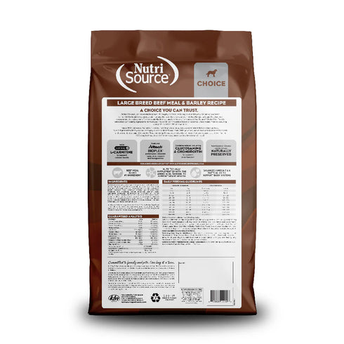 NutriSource Choice Large Breed Dry Dog Food - Beef Meal & Barley - 40lb Bag