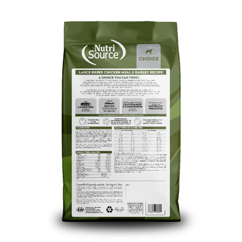 NutriSource Choice Large Breed Dry Dog Food - Chicken Meal & Barely - 40lb Bag