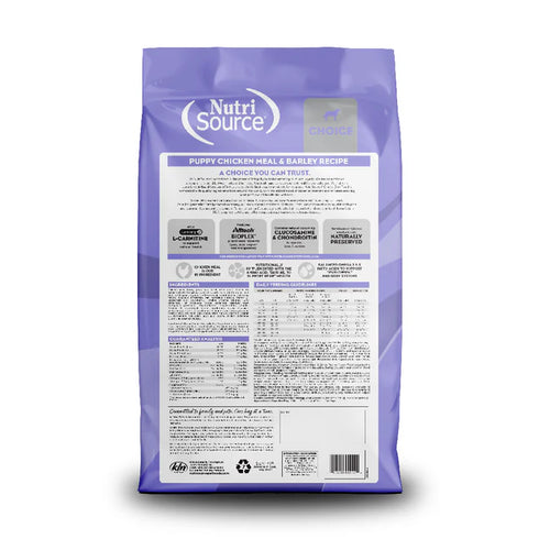 NutriSource Choice Puppy Dry Dog Food - Chicken Meal & Barley - 40lb Bag