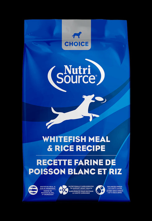 NutriSource Choice Dry Dog Food - Whitefish & Rice - 40lb Bag