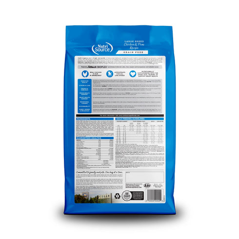NutriSource Large Breed Grain Free Dry Dog Food - Chicken & Pea - 26lb Bag