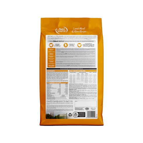 NutriSource Dry Dog Food - Lamb Meal & Rice - 4lb Bag