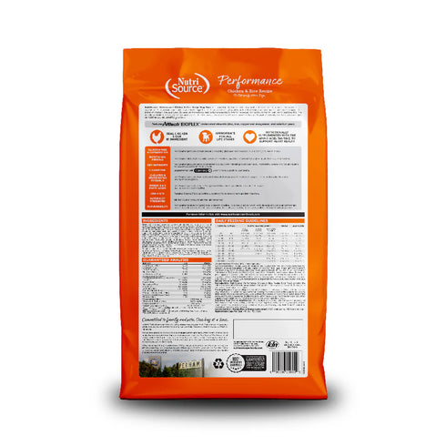 Nutrisource Performance Formula Dry Dog Food - Chicken & Rice - 40lb Bag