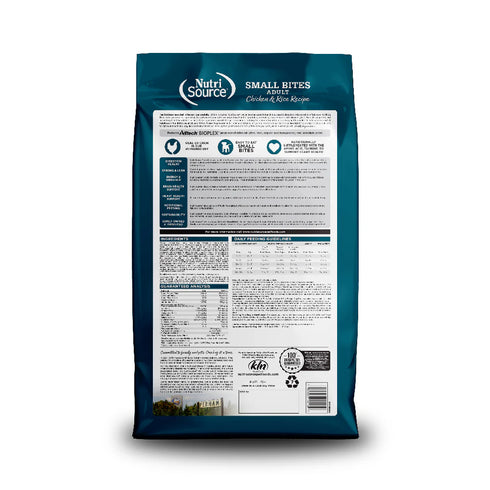 NutriSource Small Bites Dry Dog Food - Chicken & Rice - 12lb Bag