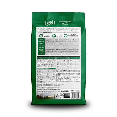 NutriSource Dry Dog Food - Turkey & Rice - 12lb Bag