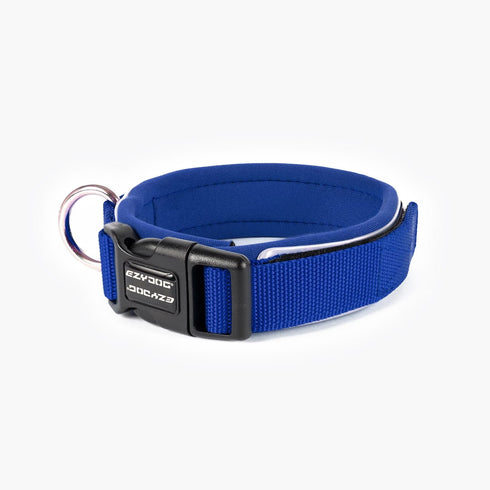 EZYDOG Neo Classic Dog Collar - Small 13.5-15" x 1 1/3" x 3/4" - Blue