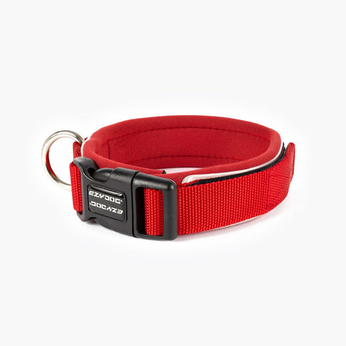 EZYDOG Neo Classic Dog Collar - Small 13.5-15" x 1 1/3" x 3/4" - Red