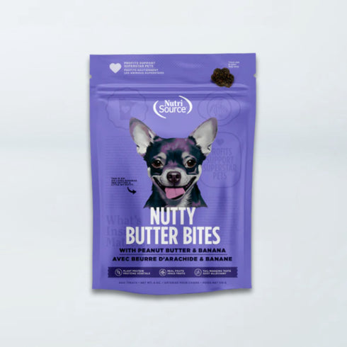 NutriSource Nutty Butter Bites Dog Treats - Peanut Butter & Banana - 6oz Bag