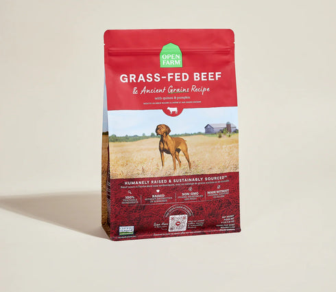 Open Farm Ancient Grains Dry Dog Food - Grass Feed Beef - 4lb Bag