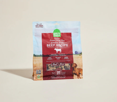 Open Farm Freeze Dried Raw Dog Food - Grass-Fed Beef - 22oz Bag