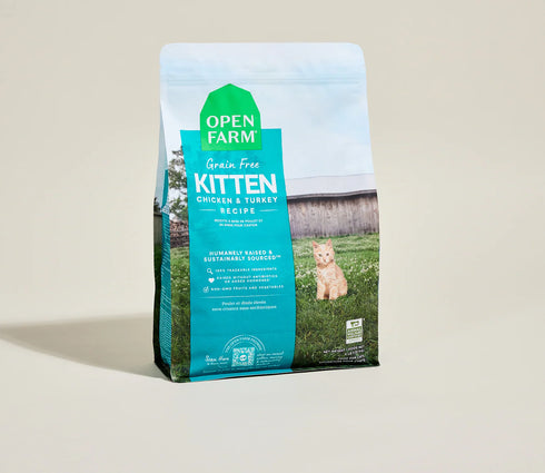 Open Farm Grain-Free Dry Cat Food - Kitten Formula - Chicken & Turkey - 4lb Bag
