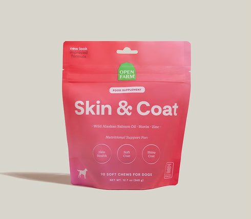 Open Farm Skin & Coat Dog Supplement Chews - 12.7oz Pouch