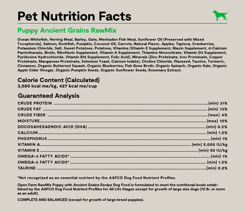 Open Farm RawMix Ancient Grains Puppy Dry Dog Food - Fish Blend - 20lb Bag