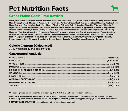 Open Farm RawMix Grain Free Dry Dog Food - Great Plains - 20lb Bag