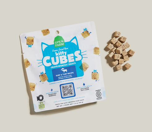 Open Farm Cubes Freeze Dried Raw Cat Treats - Surf & Turf - 1.50oz Pouch