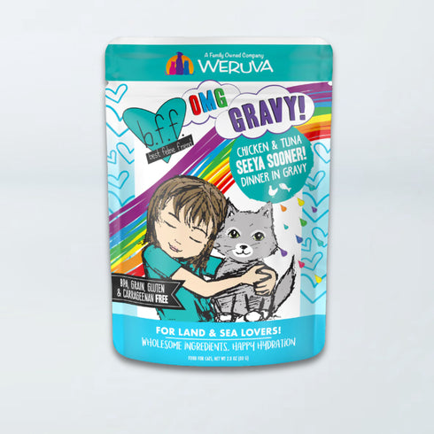 Weruva BFF OMG Gravy Wet Cat Food - Chicken & Tuna Seeya Sooner! - 2.8oz Pouch