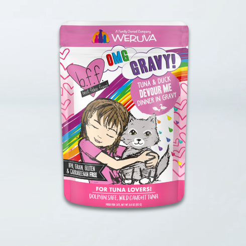 Weruva BFF OMG Gravy Wet Cat Food - Tuna & Duck Devour Me - 3oz Pouch