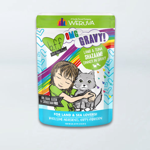 Weruva BFF OMG Gravy Wet Cat Food - Lamb & Tuna Shazaam! - 2.8oz Pouch