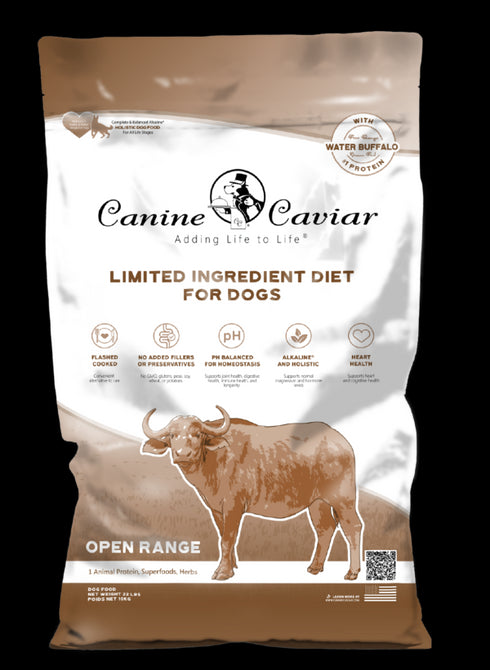 Canine Caviar Limited Ingredient Dry Dog Food - Open Range Buffalo - 22lbs Bag