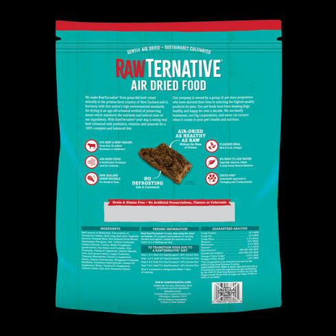 Rawternative Air Dried Raw Dog Food - Beef - 1lb Bag