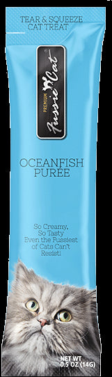 Fussie Cat Puree Lickable Cat Treats - Ocean Fish Variety Pack - 10 Flavors 50ct