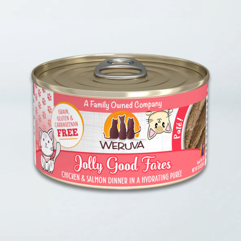Weruva Pate Wet Cat Food - Jolly Good Fares Chicken & Salmon - 5.5oz Can