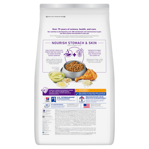 Hill's Science Diet Adult Sensitive Stomach & Skin Dry Cat Food - Chicken & Brown Rice - 3.5lb Bag