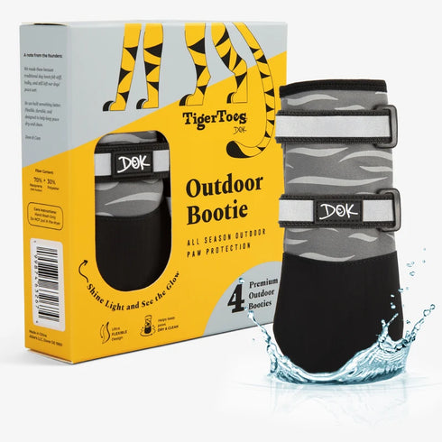DOK Tiger Toes Outdoor Dog Boots - Size 3 - Grey